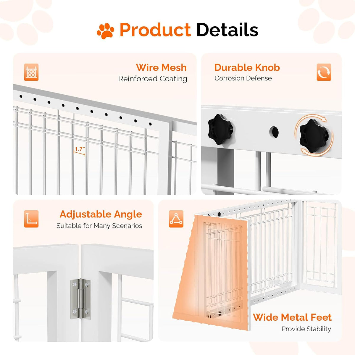 Free Standing Dog Gate, 39" - 68" Wide Pet Gate for Fireplace Stairs Doorways, Wooden Adjustable Pet Fence Indoor, Christmas Tree Gate (Cherry)
