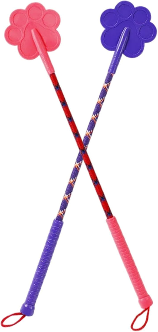 2Pcs Dog Training Stick, 16.5 Inch Rubber Dog Training Tools with Non-Slip Handle, Plum Claw and Lanyard, Cute Stick for Puppy Cat Target Tools Clicker