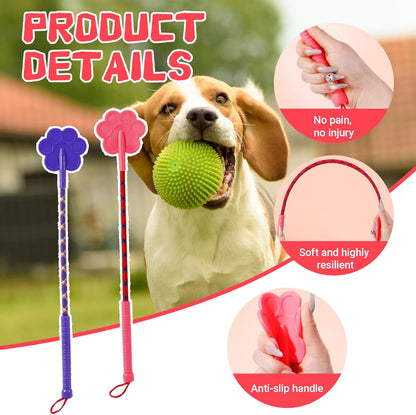 2Pcs Dog Training Stick, 16.5 Inch Rubber Dog Training Tools with Non-Slip Handle, Plum Claw and Lanyard, Cute Stick for Puppy Cat Target Tools Clicker