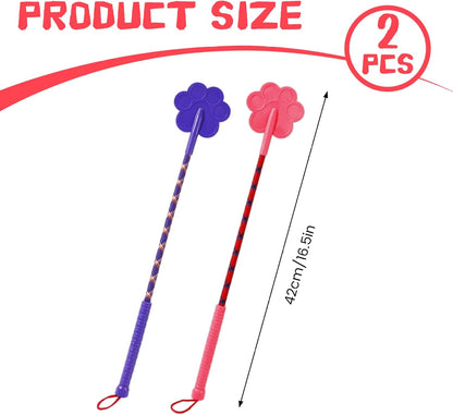 2Pcs Dog Training Stick, 16.5 Inch Rubber Dog Training Tools with Non-Slip Handle, Plum Claw and Lanyard, Cute Stick for Puppy Cat Target Tools Clicker