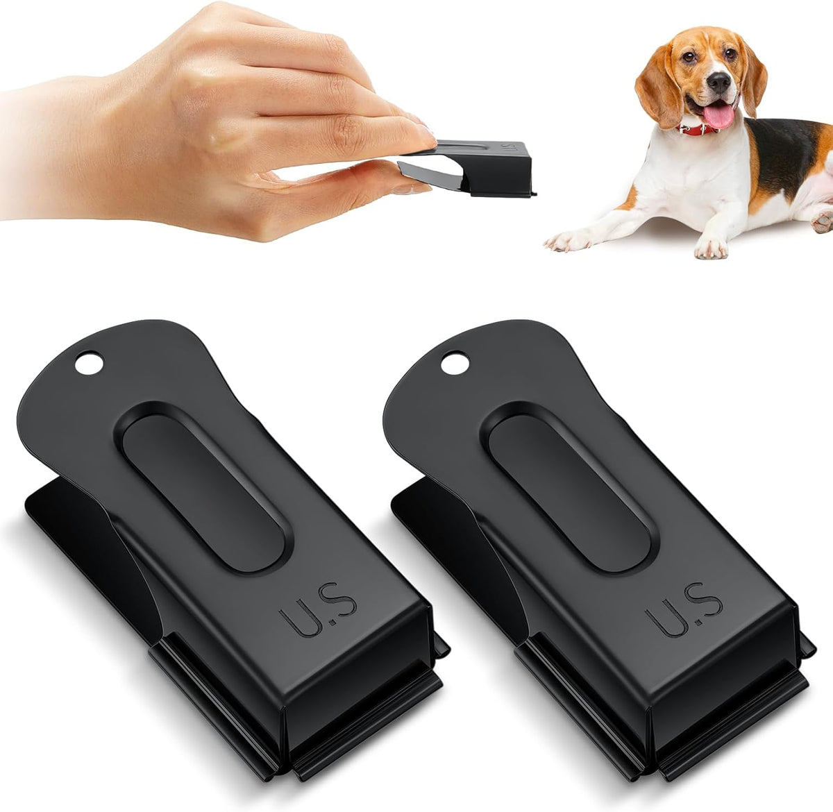 2 Pcs Dog Training Clicker Brass Cricket for Dogs Cats, Black