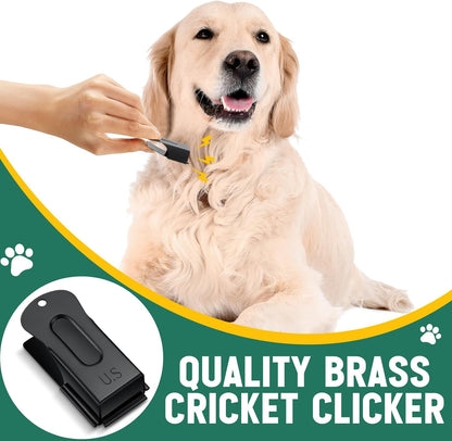 2 Pcs Dog Training Clicker Brass Cricket for Dogs Cats, Black