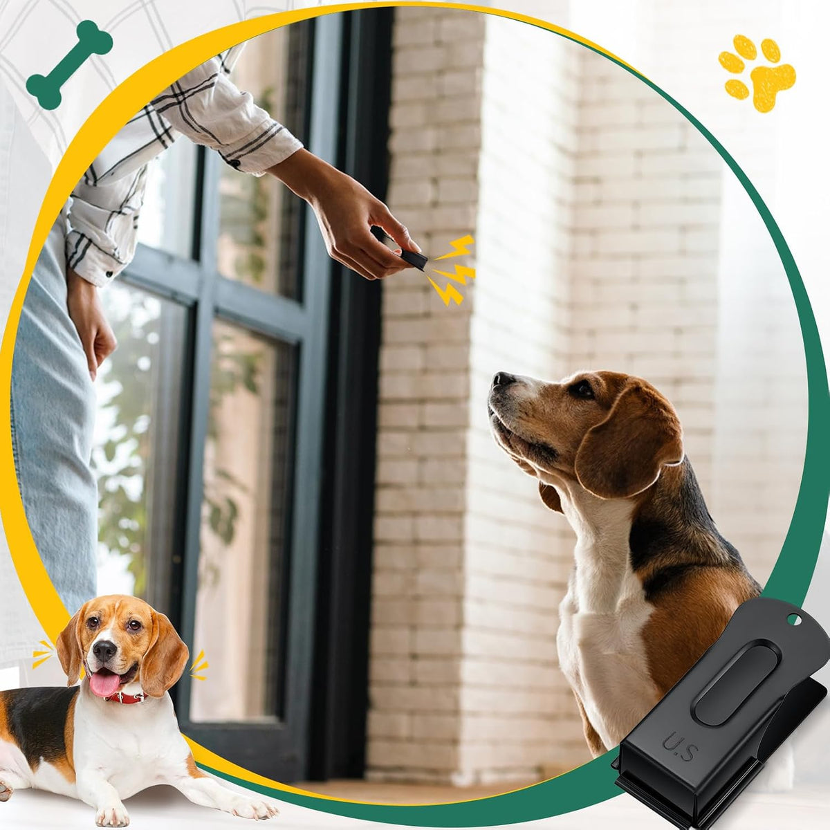 2 Pcs Dog Training Clicker Brass Cricket for Dogs Cats, Black