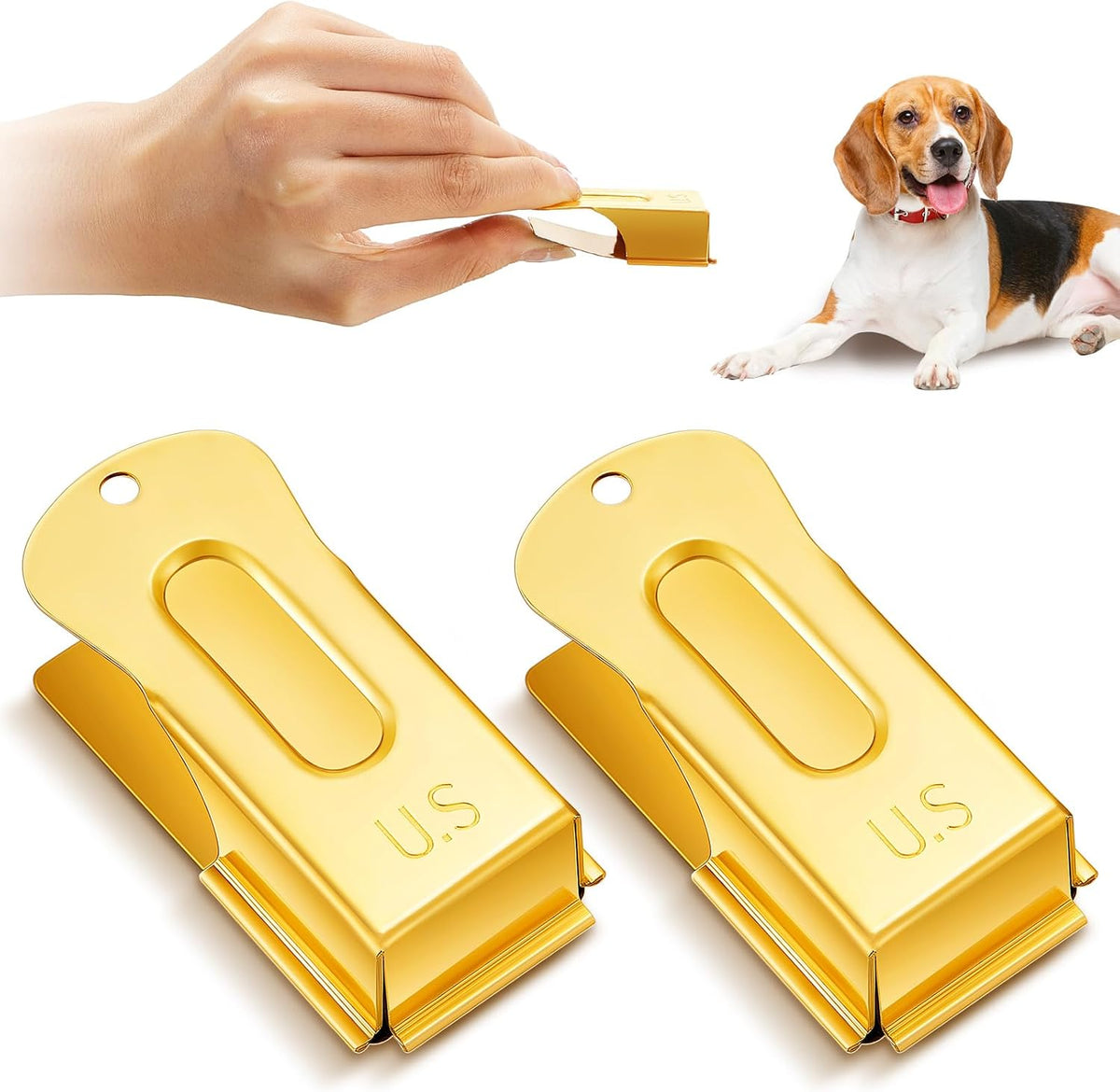 2 Pcs Dog Training Clicker Brass Cricket for Dogs Cats, Black