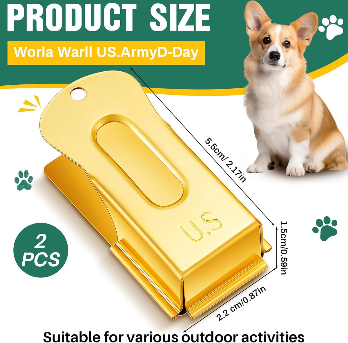 2 Pcs Dog Training Clicker Brass Cricket for Dogs Cats, Black