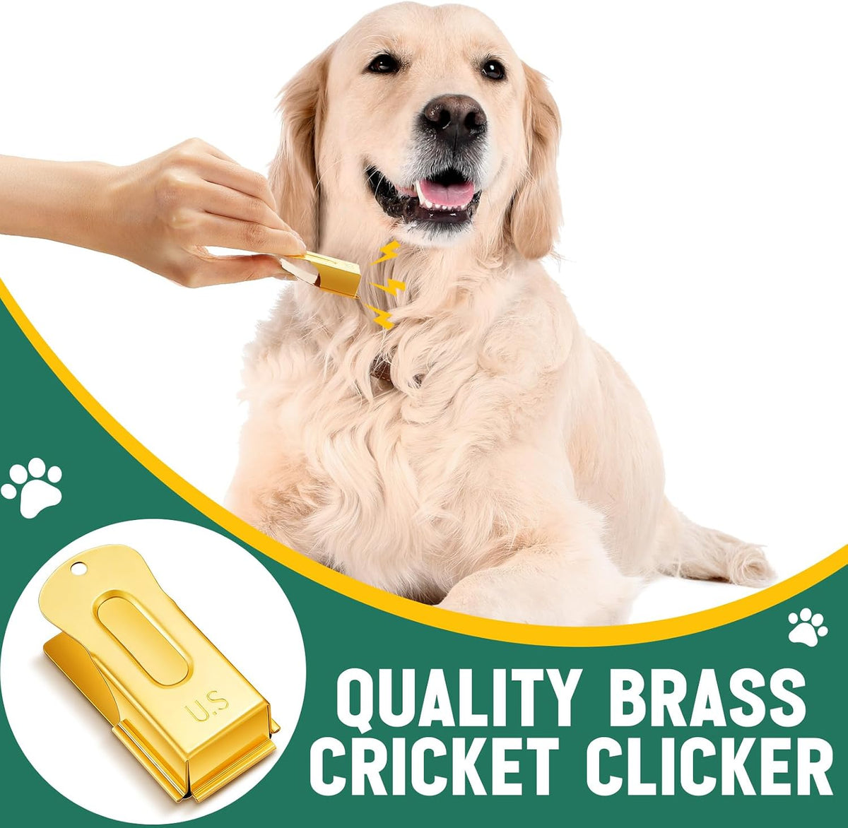 2 Pcs Dog Training Clicker Brass Cricket for Dogs Cats, Black