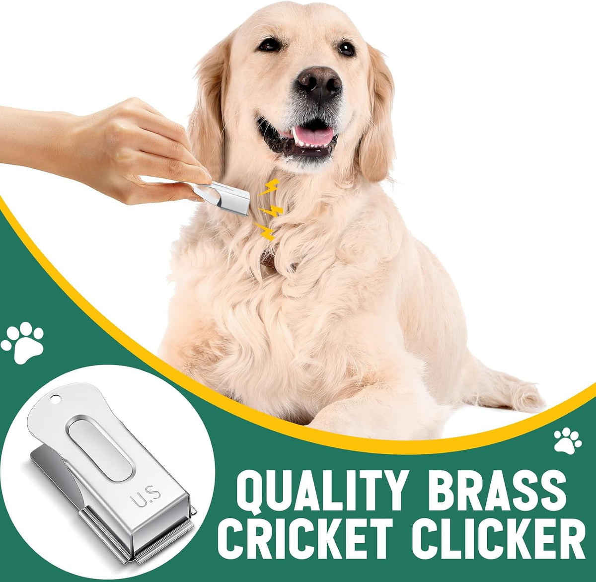 2 Pcs Dog Training Clicker Brass Cricket for Dogs Cats, Black