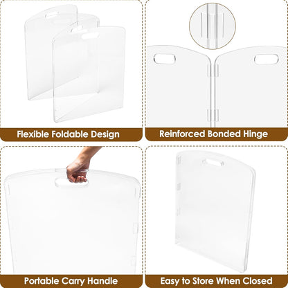 Modern Frame Clear Acrylic Freestanding Dog Gate - 32" Tall Folding 3-Panel Pet Barrier for Doorways, Stairs & Large Openings, Indoor Fence for Small to Large Dogs & Cats