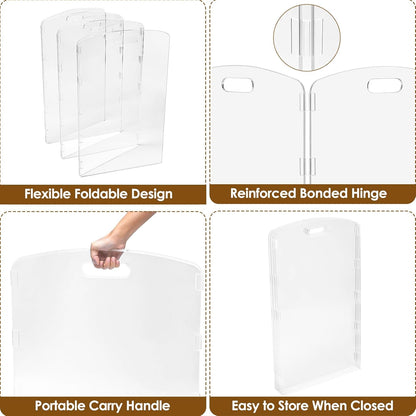 Modern Frame Clear Acrylic Freestanding Dog Gate - 32" Tall Folding 3-Panel Pet Barrier for Doorways, Stairs & Large Openings, Indoor Fence for Small to Large Dogs & Cats