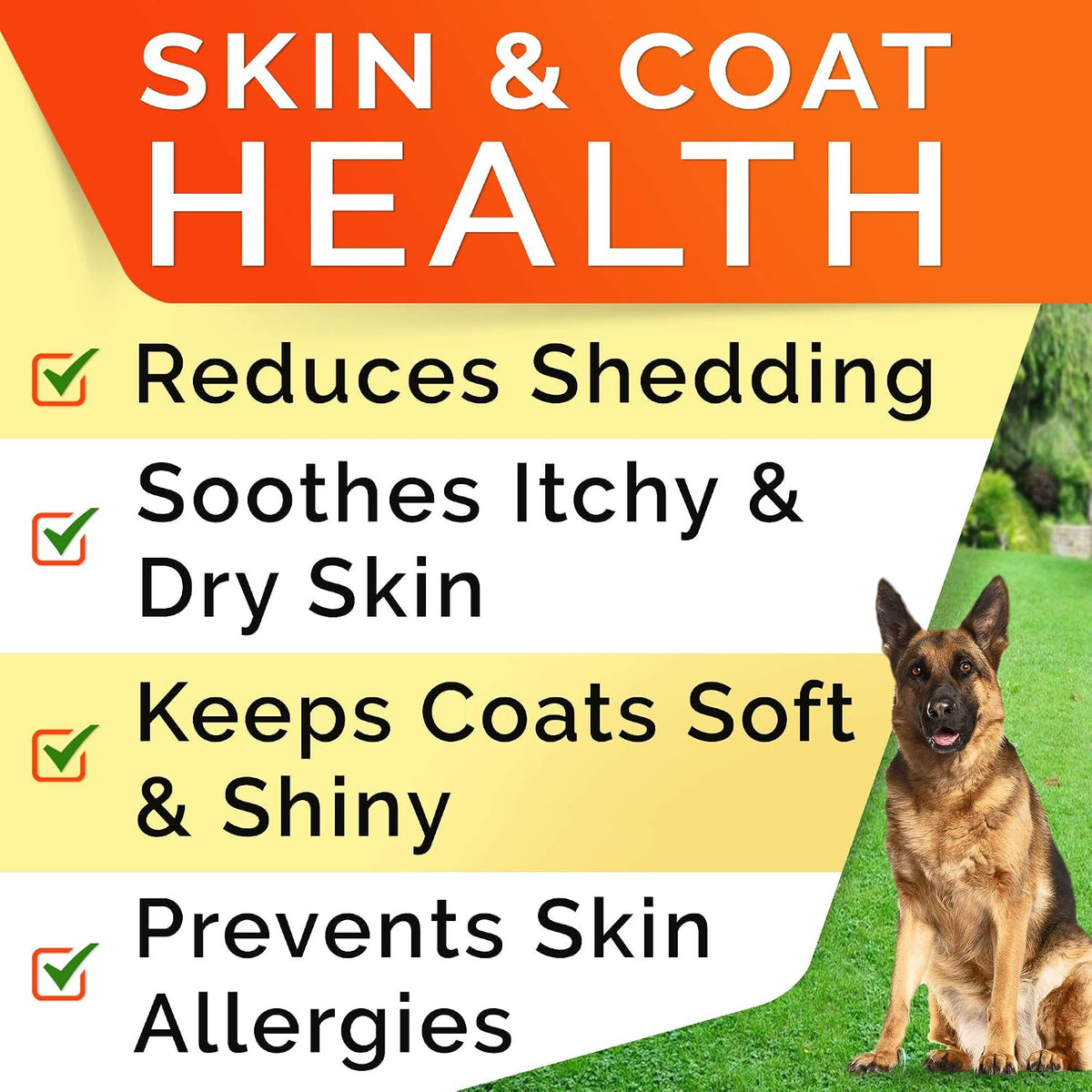 Dog Allergy & Itching Relief - Anti Itch, Skin&Coat Support Chews w/Omega 3
