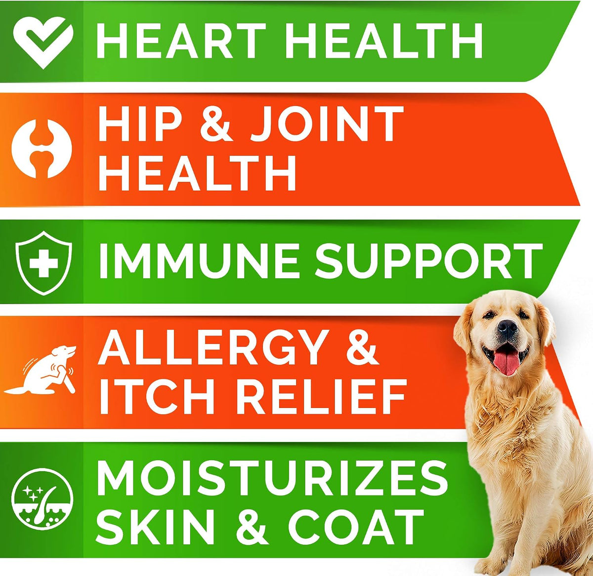 Dog Allergy & Itching Relief - Anti Itch, Skin&Coat Support Chews w/Omega 3