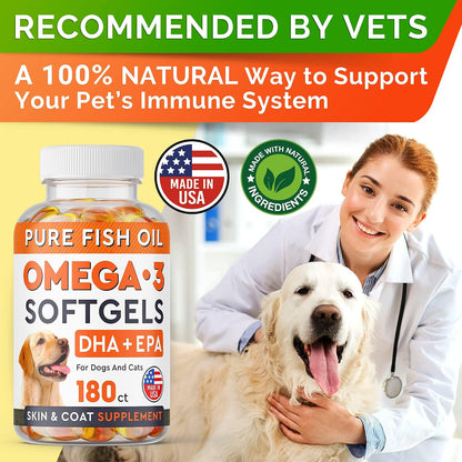 Dog Allergy & Itching Relief - Anti Itch, Skin&Coat Support Chews w/Omega 3