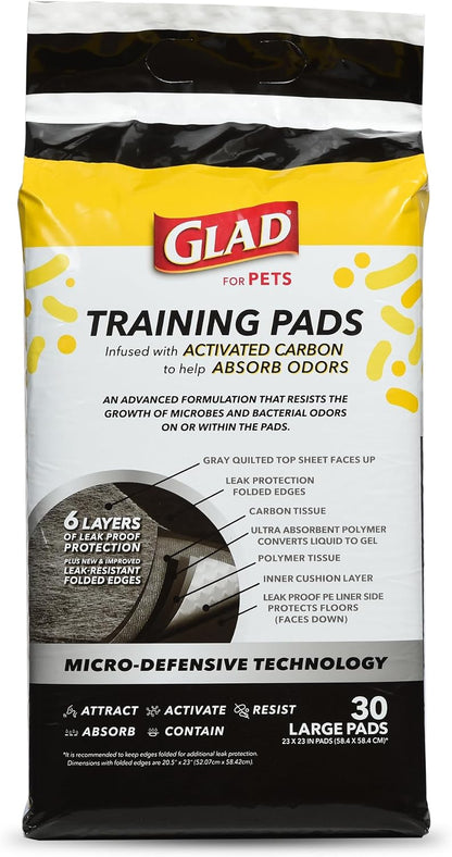 Glad for Pets Activated Carbon Training Pads, Anti-Microbial