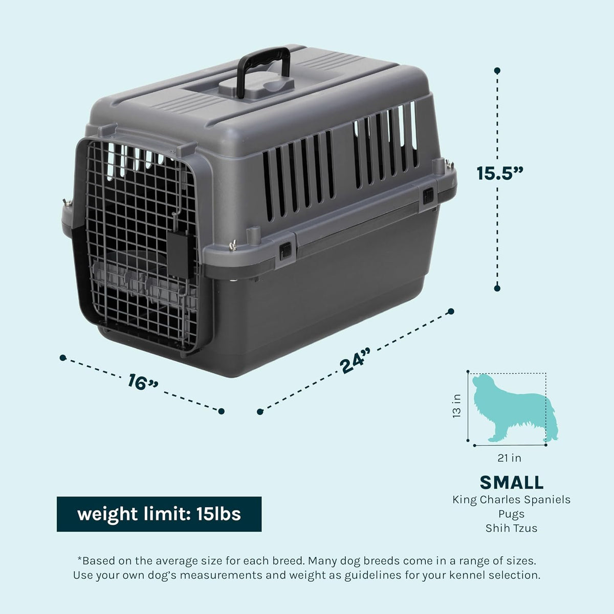 SportPet Airline Compliant LARGE 31.5" Travel Dog Kennel-Durable Plastic Airline Pet Carrier w/ Removable Wheels & Food Bowls, Collapsible Indoor/Outdoor Dog Kennel, Dogs up to 28"L & 20"H-Cream/Gray