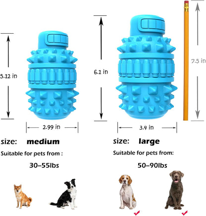 PIFFZEDO Natural Rubber Squeaky Dog Chew Toy for Large Aggressive Chewers