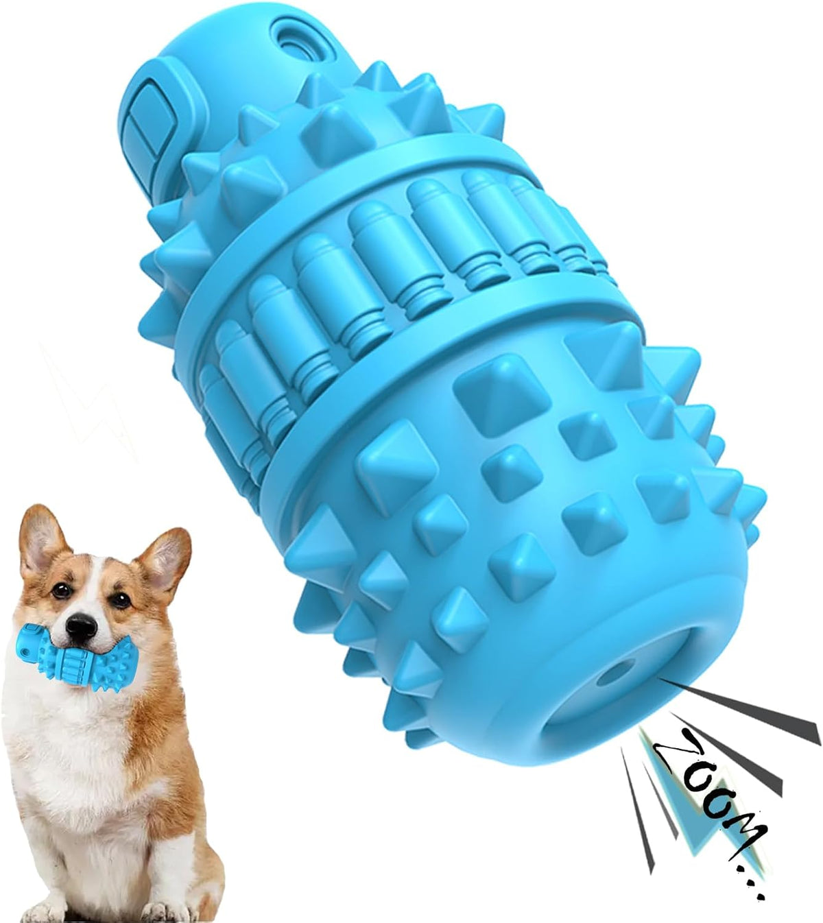 PIFFZEDO Natural Rubber Squeaky Dog Chew Toy for Large Aggressive Chewers