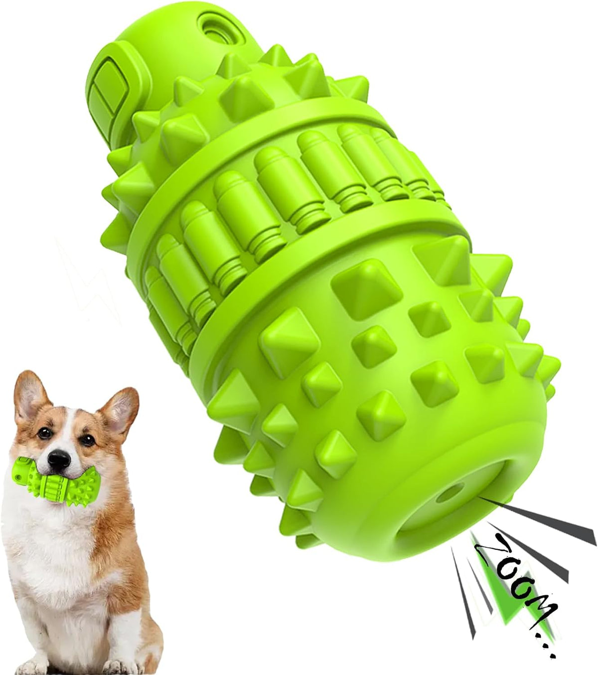 PIFFZEDO Natural Rubber Squeaky Dog Chew Toy for Large Aggressive Chewers