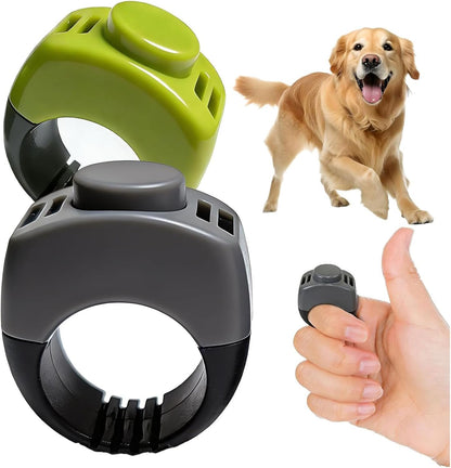 The Set of Easy Clicking Finger Ring Clicker Included Large and Small 2 Sizes,Dog clicker Trainer Suitable for Dogs Cats Horses traing Allowing Effective Versatile Training (Grey+Green)