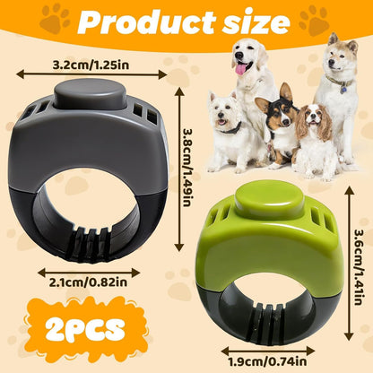 The Set of Easy Clicking Finger Ring Clicker Included Large and Small 2 Sizes,Dog clicker Trainer Suitable for Dogs Cats Horses traing Allowing Effective Versatile Training (Grey+Green)