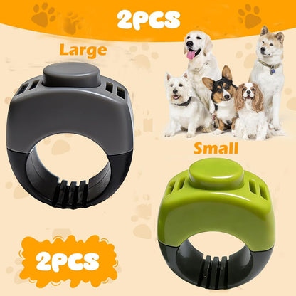 The Set of Easy Clicking Finger Ring Clicker Included Large and Small 2 Sizes,Dog clicker Trainer Suitable for Dogs Cats Horses traing Allowing Effective Versatile Training (Grey+Green)