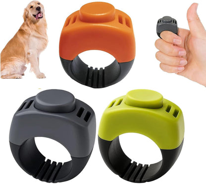 The Set of Easy Clicking Finger Ring Clicker Included Large and Small 2 Sizes,Dog clicker Trainer Suitable for Dogs Cats Horses traing Allowing Effective Versatile Training (Grey+Green)