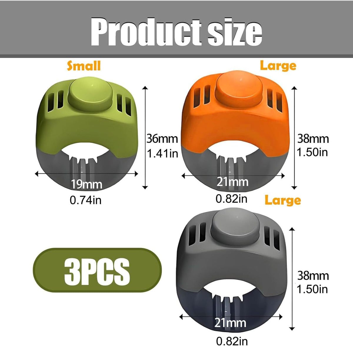 The Set of Easy Clicking Finger Ring Clicker Included Large and Small 2 Sizes,Dog clicker Trainer Suitable for Dogs Cats Horses traing Allowing Effective Versatile Training (Grey+Green)