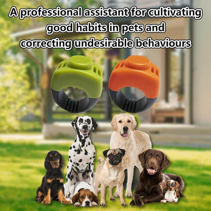 The Set of Easy Clicking Finger Ring Clicker Included Large and Small 2 Sizes,Dog clicker Trainer Suitable for Dogs Cats Horses traing Allowing Effective Versatile Training (Grey+Green)