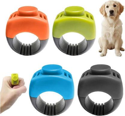 The Set of Easy Clicking Finger Ring Clicker Included Large and Small 2 Sizes,Dog clicker Trainer Suitable for Dogs Cats Horses traing Allowing Effective Versatile Training (Grey+Green)