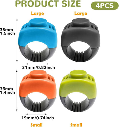 The Set of Easy Clicking Finger Ring Clicker Included Large and Small 2 Sizes,Dog clicker Trainer Suitable for Dogs Cats Horses traing Allowing Effective Versatile Training (Grey+Green)