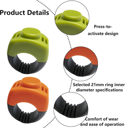 The Set of Easy Clicking Finger Ring Clicker Included Large and Small 2 Sizes,Dog clicker Trainer Suitable for Dogs Cats Horses traing Allowing Effective Versatile Training (Grey+Green)