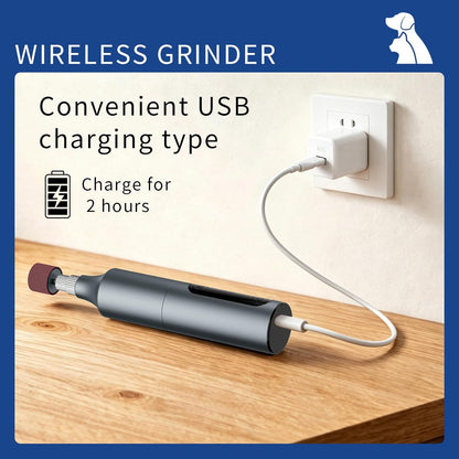 Rechargeable Dog Nail Grinder, 9‑Speed Adjustable Ultra Quiet Electric Pet Nail Trimmer for Small Medium Large Dogs Cats, 1800mAh USB‑C Professional Pet Grooming Nail Grinder Kit