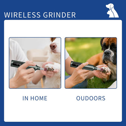 Rechargeable Dog Nail Grinder, 9‑Speed Adjustable Ultra Quiet Electric Pet Nail Trimmer for Small Medium Large Dogs Cats, 1800mAh USB‑C Professional Pet Grooming Nail Grinder Kit