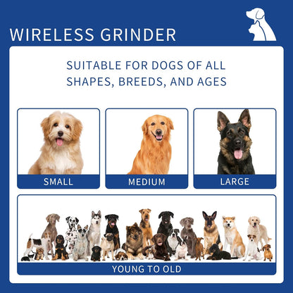 Rechargeable Dog Nail Grinder, 9‑Speed Adjustable Ultra Quiet Electric Pet Nail Trimmer for Small Medium Large Dogs Cats, 1800mAh USB‑C Professional Pet Grooming Nail Grinder Kit