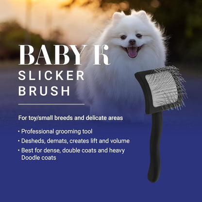 Slicker Brush for Dogs, Groom Like a Professional, Ideal For All Coat Types, Remove Shedding Coat, Tangles and Dead Undercoat, 17 mm Stainless Steel Pins, Medium