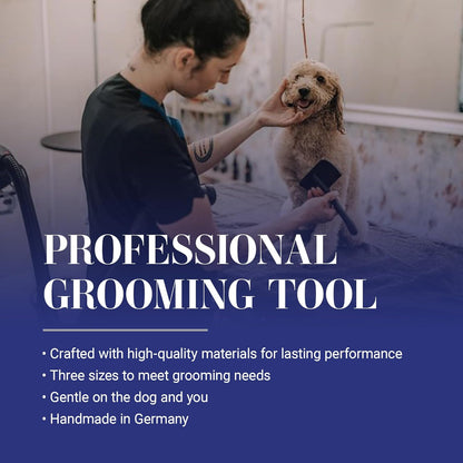 Slicker Brush for Dogs, Groom Like a Professional, Ideal For All Coat Types, Remove Shedding Coat, Tangles and Dead Undercoat, 17 mm Stainless Steel Pins, Medium