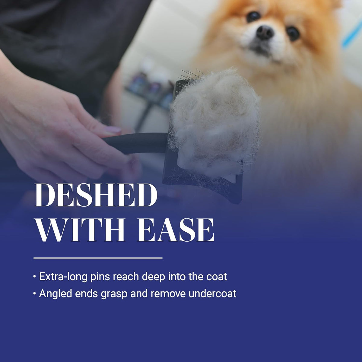 Slicker Brush for Dogs, Groom Like a Professional, Ideal For All Coat Types, Remove Shedding Coat, Tangles and Dead Undercoat, 17 mm Stainless Steel Pins, Medium