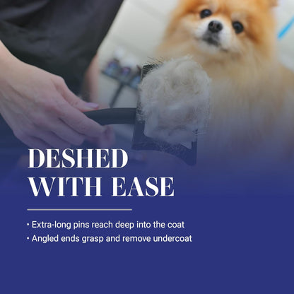 Slicker Brush for Dogs, Groom Like a Professional, Ideal For All Coat Types, Remove Shedding Coat, Tangles and Dead Undercoat, 17 mm Stainless Steel Pins, Medium