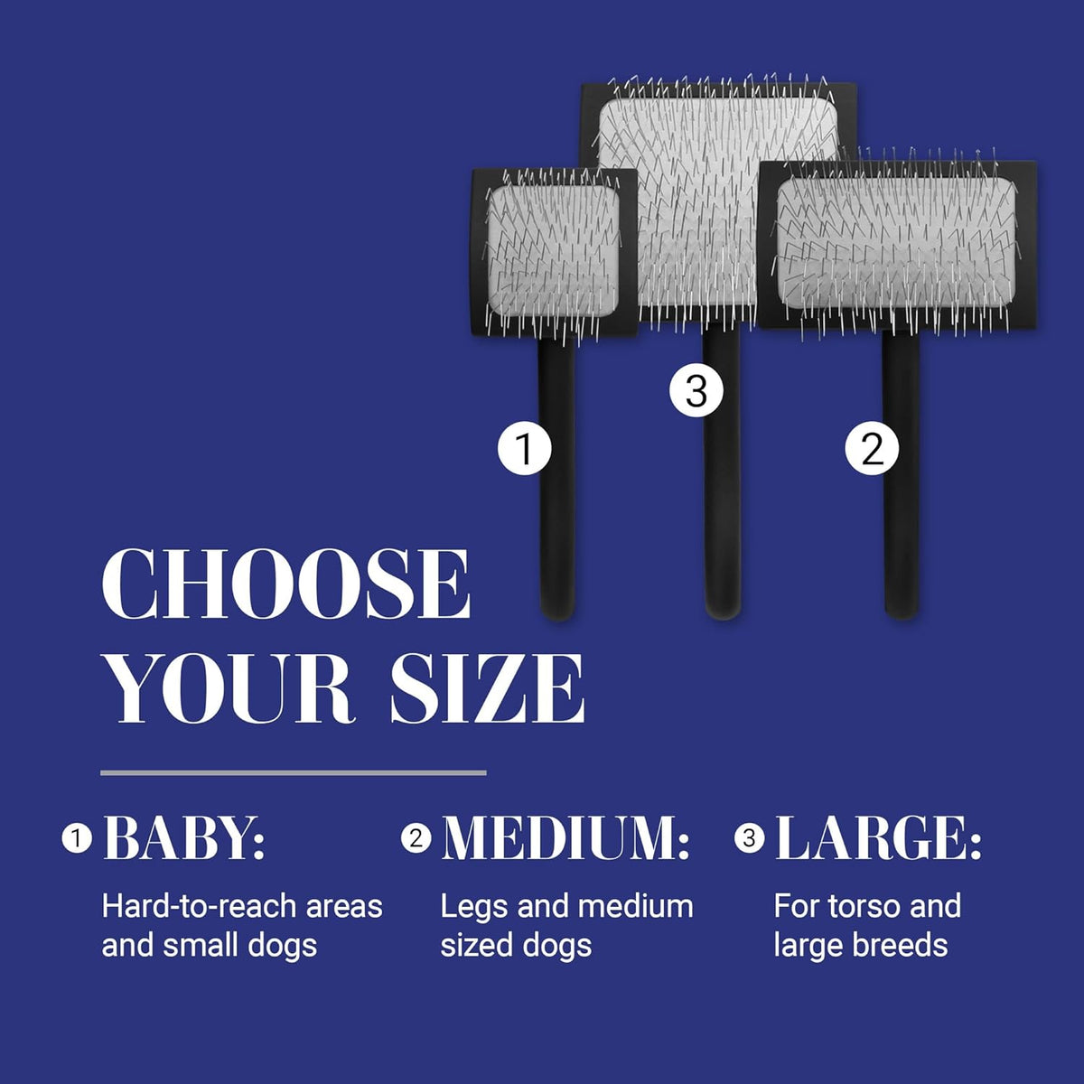 Slicker Brush for Dogs, Groom Like a Professional, Ideal For All Coat Types, Remove Shedding Coat, Tangles and Dead Undercoat, 17 mm Stainless Steel Pins, Medium