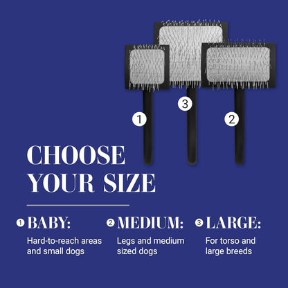 Slicker Brush for Dogs, Groom Like a Professional, Ideal For All Coat Types, Remove Shedding Coat, Tangles and Dead Undercoat, 17 mm Stainless Steel Pins, Medium
