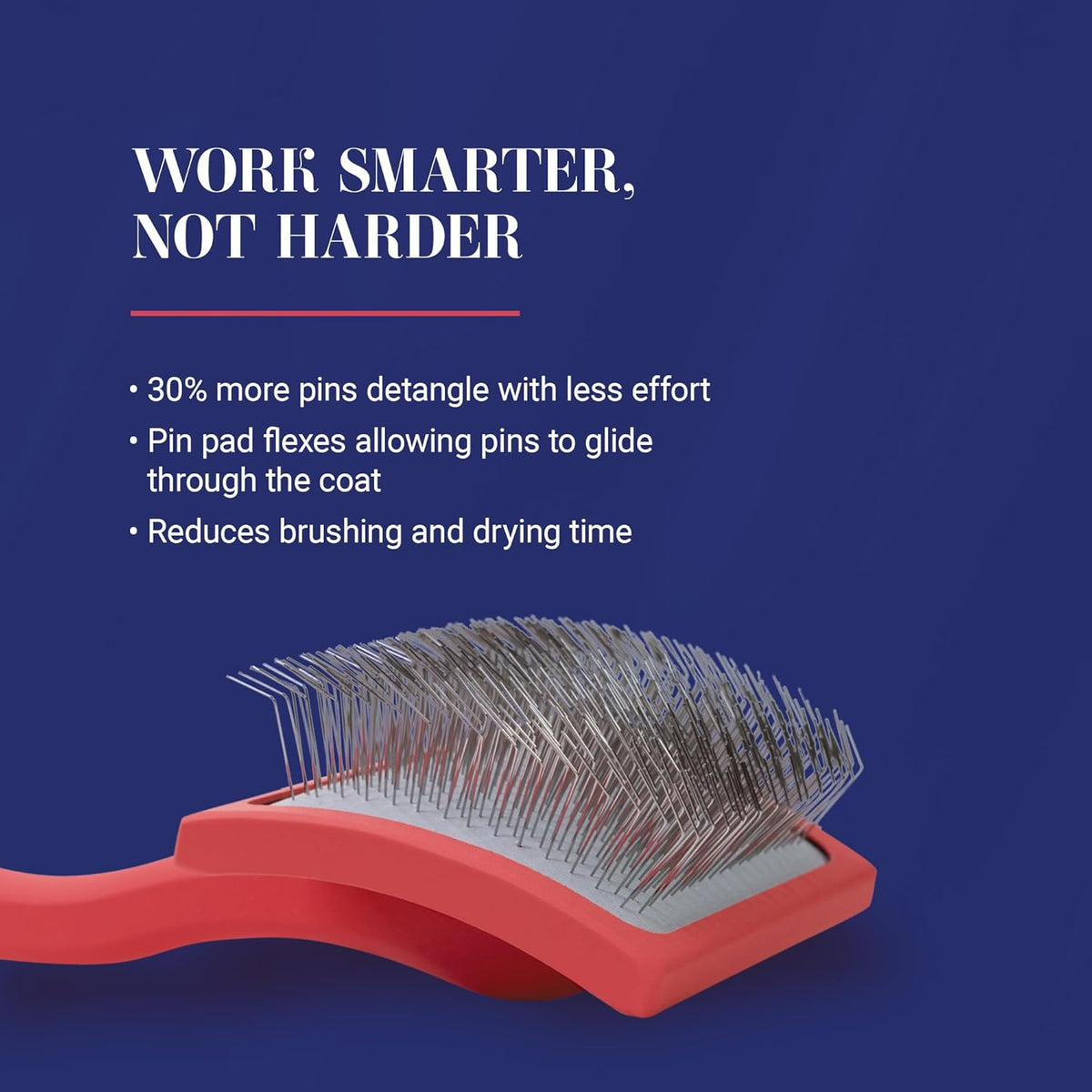 Slicker Brush for Dogs, Groom Like a Professional, Ideal For All Coat Types, Remove Shedding Coat, Tangles and Dead Undercoat, 17 mm Stainless Steel Pins, Medium