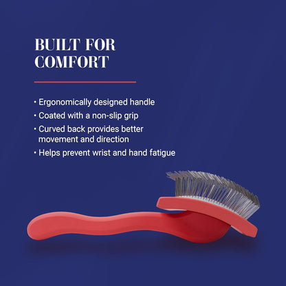 Slicker Brush for Dogs, Groom Like a Professional, Ideal For All Coat Types, Remove Shedding Coat, Tangles and Dead Undercoat, 17 mm Stainless Steel Pins, Medium