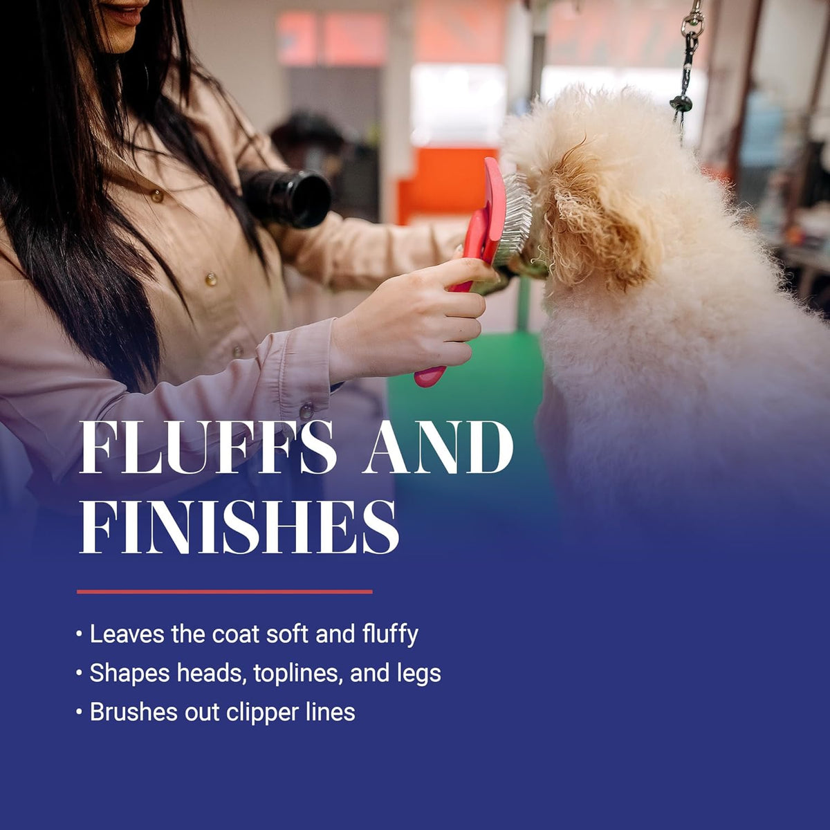 Slicker Brush for Dogs, Groom Like a Professional, Ideal For All Coat Types, Remove Shedding Coat, Tangles and Dead Undercoat, 17 mm Stainless Steel Pins, Medium