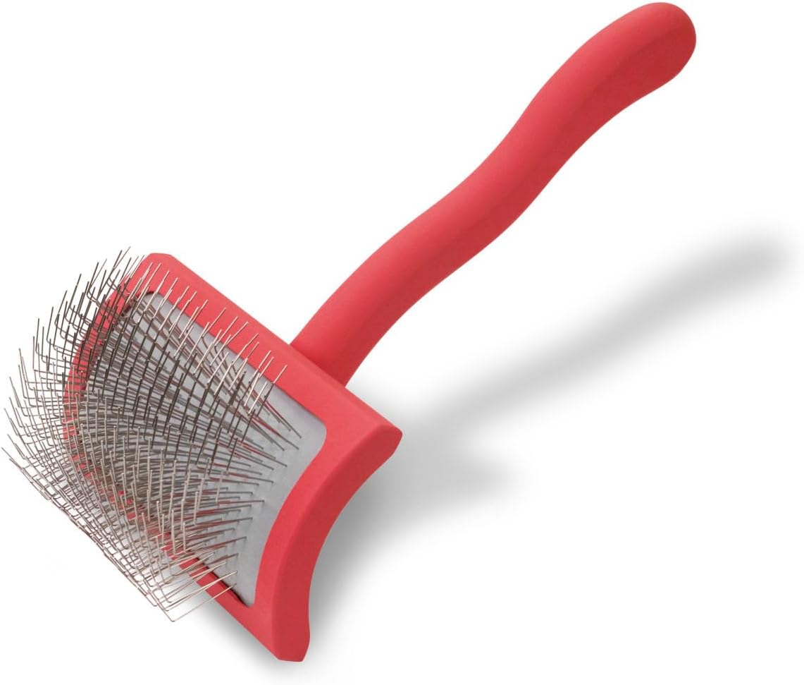Slicker Brush for Dogs, Groom Like a Professional, Ideal For All Coat Types, Remove Shedding Coat, Tangles and Dead Undercoat, 17 mm Stainless Steel Pins, Medium