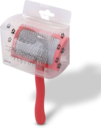 Slicker Brush for Dogs, Groom Like a Professional, Ideal For All Coat Types, Remove Shedding Coat, Tangles and Dead Undercoat, 17 mm Stainless Steel Pins, Medium