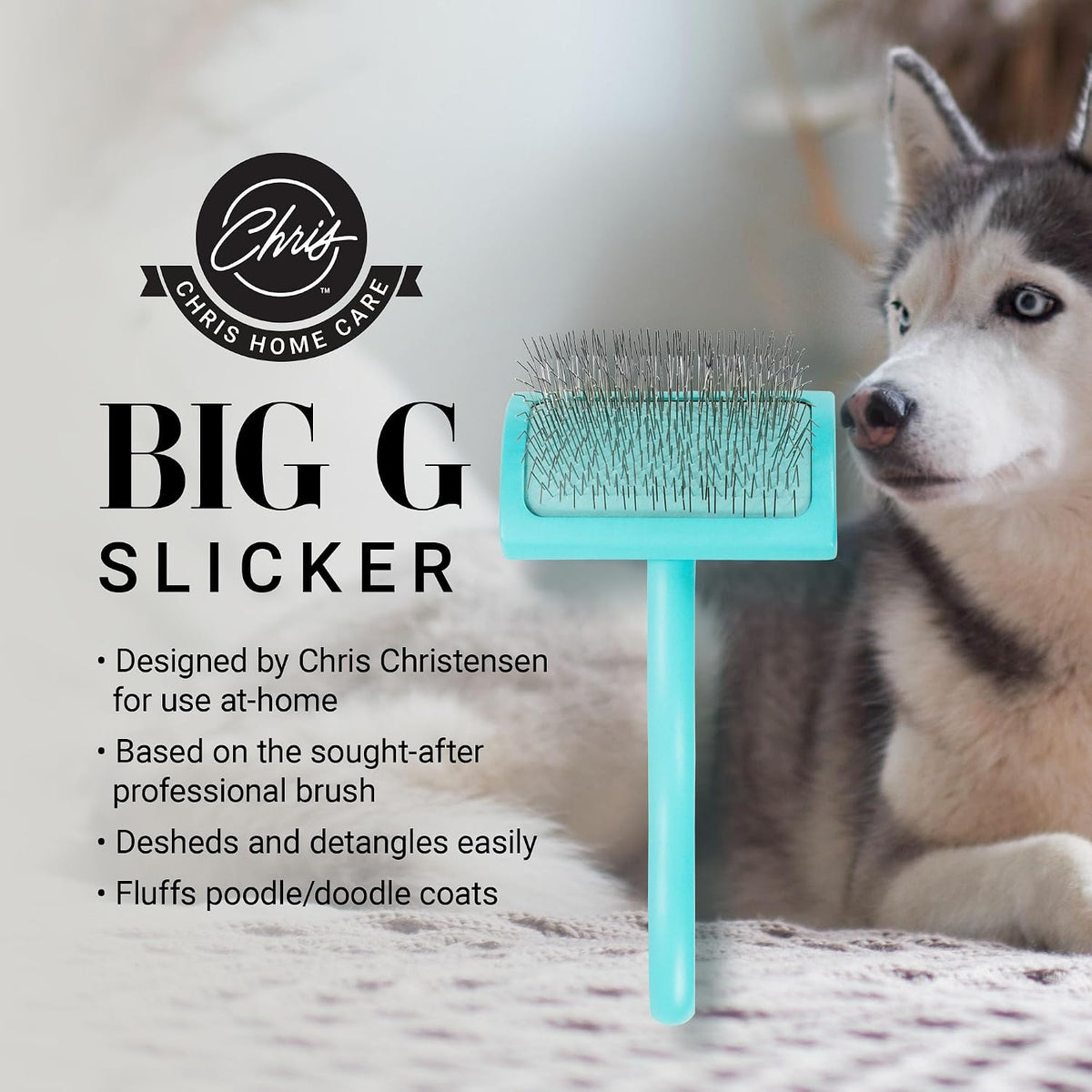 Slicker Brush for Dogs, Groom Like a Professional, Ideal For All Coat Types, Remove Shedding Coat, Tangles and Dead Undercoat, 17 mm Stainless Steel Pins, Medium