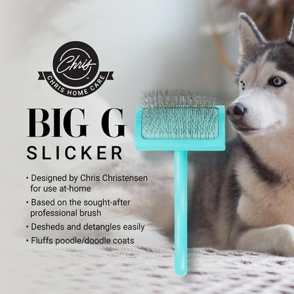 Slicker Brush for Dogs, Groom Like a Professional, Ideal For All Coat Types, Remove Shedding Coat, Tangles and Dead Undercoat, 17 mm Stainless Steel Pins, Medium