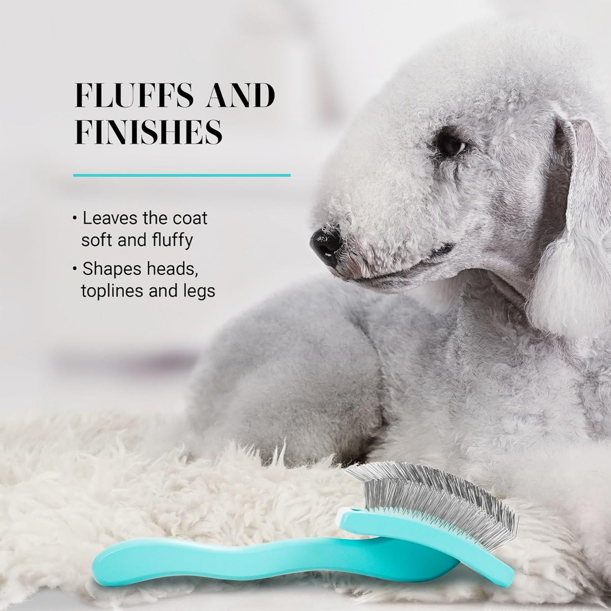 Slicker Brush for Dogs, Groom Like a Professional, Ideal For All Coat Types, Remove Shedding Coat, Tangles and Dead Undercoat, 17 mm Stainless Steel Pins, Medium