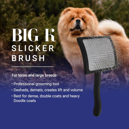 Slicker Brush for Dogs, Groom Like a Professional, Ideal For All Coat Types, Remove Shedding Coat, Tangles and Dead Undercoat, 17 mm Stainless Steel Pins, Medium