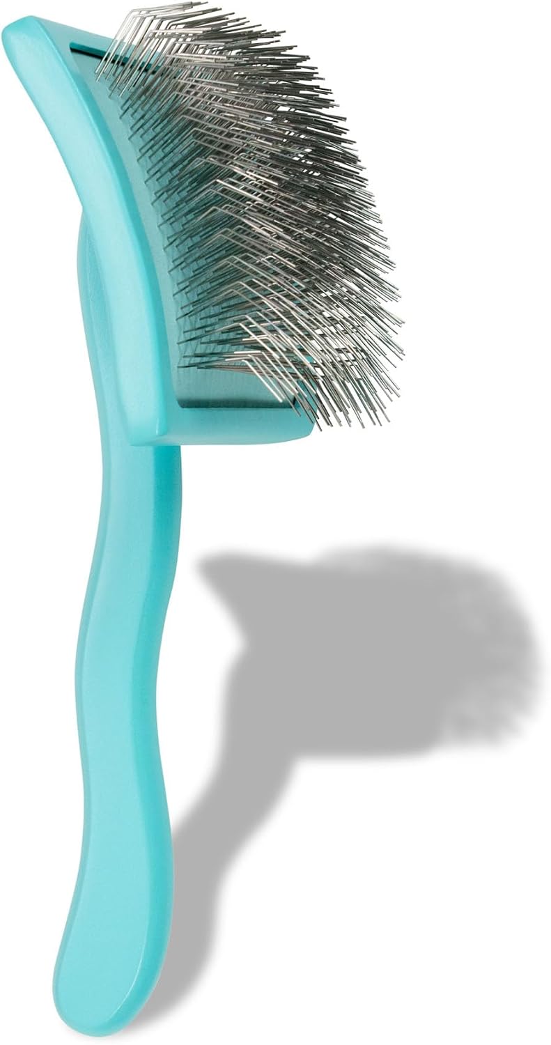 Slicker Brush for Dogs, Groom Like a Professional, Ideal For All Coat Types, Remove Shedding Coat, Tangles and Dead Undercoat, 17 mm Stainless Steel Pins, Medium