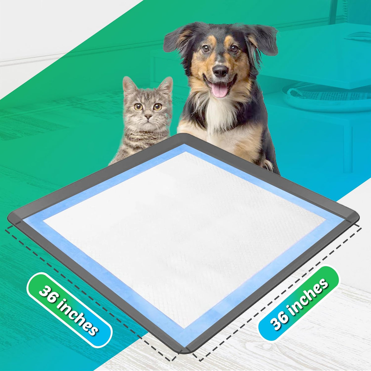 Dog Pee Pad Holder - Fits Up to 36” x 36” Pee Pad - - Grey